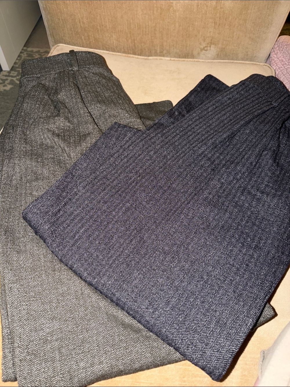 lululemon athletica gray and navy herringbone pants